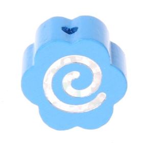 Motivperle Glitzerblümchen Spirale 'skyblau' 1011 auf Lager