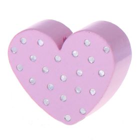 Heart motif bead with glitter dots 'pink' 569 in stock 