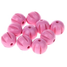 Longitudinal grooved beads 14mm - 10 pieces 'baby pink' 138 in stock 