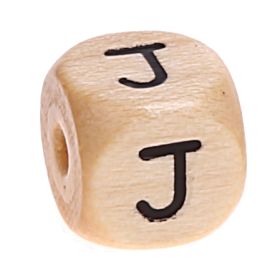 Printed wooden letter cubes 11 mm B-ware 10 pieces 'J' 6 in stock 