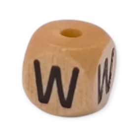 Vertikale Buchstabenwürfel Holz geprägt 10mm Buchstabenperlen 'W' 242 auf Lager