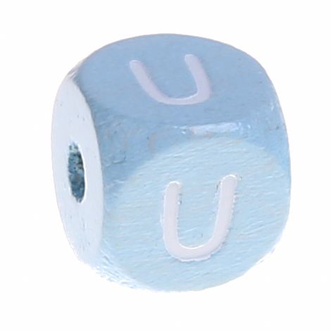 Buchstabenperlen babyblau 10x10mm 'U' 1003 auf Lager
