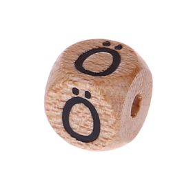 Letter beads letter cube wood embossed 10mm 'Ö' 225 in stock 