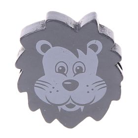 Lion motif bead - vertical hole 'gray' 892 in stock 