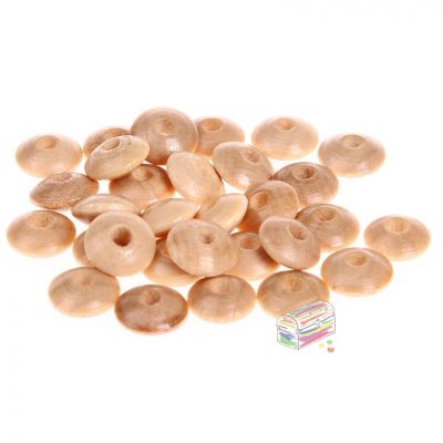 Linsen-Perlen Holzlinsen 10mm • 50 Stück 'natur' 0 auf Lager