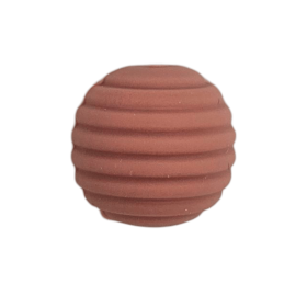 Silikon Rillenperle Ø15mm 'beige-rot' 110 auf Lager