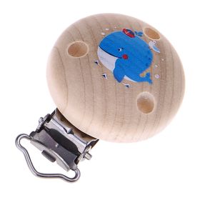 Pacifier clip whale 'blue' 46 in stock 