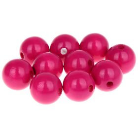 Wooden beads 18mm - 10 pieces 'dark pink' 124 in stock 