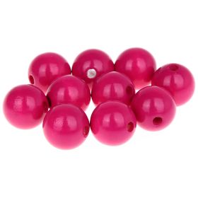 Wooden beads 18mm - 10 pieces 'dark pink' 150 in stock 