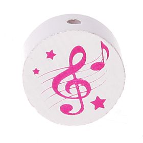 Motif bead disc clef 'white-pink' 51 in stock 