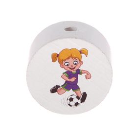 Motivperle Scheibe Fussballmotive 'Mädchen' 538 auf Lager
