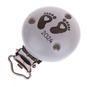 Pacifier clip baby feet 2024 'light gray' 23 in stock 