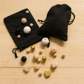 Leinensäckchen 10x15 cm 'black' 175 in stock 