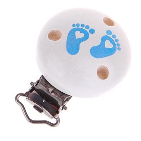 Pacifier clip baby feet 'white-baby blue' 21 in stock 