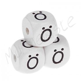 Letter beads white 10x10mm embossed 'Ö' 458 in stock 