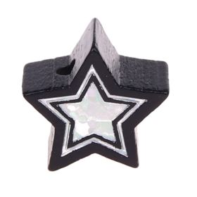 Glitter star motif bead 'black' 278 in stock 