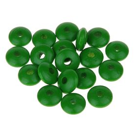 Linsen-Perlen Holzlinsen 10mm • 50 Stück 'grün' 53 auf Lager