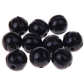 Longitudinal grooved beads 14mm - 10 pieces 'black' 189 in stock 