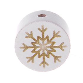 Motivperle Scheibe Schneeflocke 'gold' 47 auf Lager