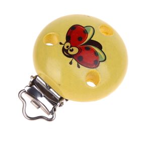 Pacifier clip ladybug 'pastel yellow' 0 in stock 