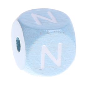 Letter beads baby blue 10x10mm 'N' 249 in stock 