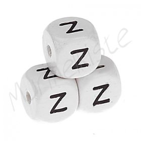 Buchstabenperlen weiß 10x10mm geprägt 'Z' 653 auf Lager