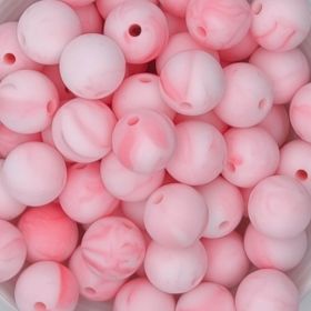 Silikonperle 12mm 'rosa marmor' 47 auf Lager
