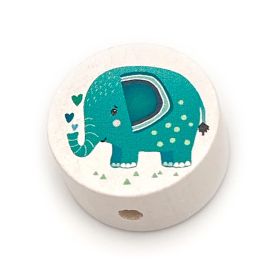 Motivperle Elefant (Scheibe weiß) 'mint' 18 auf Lager