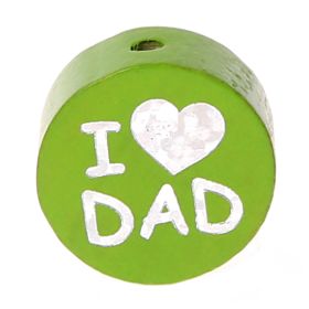 Wendemotiv-Perle I Love MOM / DAD 'gelbgrün' 98 auf Lager