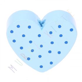 Dotted heart motif bead 'baby blue' 532 in stock 