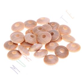 Linsen-Perlen Holzlinsen 10mm • 50 Stück 'roh' 180 auf Lager