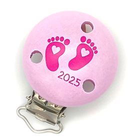 Schnullerclip Babyfüße 2025 'rosa' 9 auf Lager