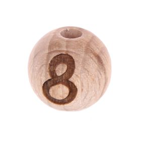 Letter beads 12mm with laser engraving - drilled vertically '8' 11 in stock 