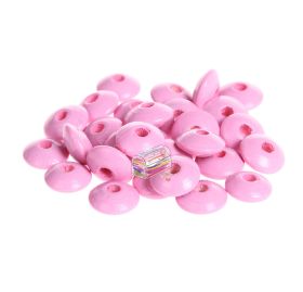 Linsen-Perlen Holzlinsen 10mm • 50 Stück 'babyrosa' 128 auf Lager