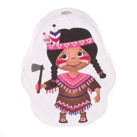 Motivperle Indianer • Indianerin 'Indianerin rosa' 32 auf Lager