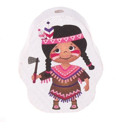 Motivperle Indianer • Indianerin 'Indianerin rosa' 23 auf Lager