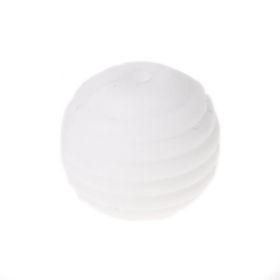 Silicone grooved bead Ø15mm 'white' 24 in stock 