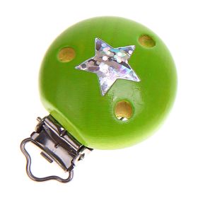 Pacifier clip glitter star 'yellow-green' 0 in stock 