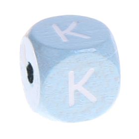 Buchstabenperlen babyblau 10x10mm 'K' 619 auf Lager