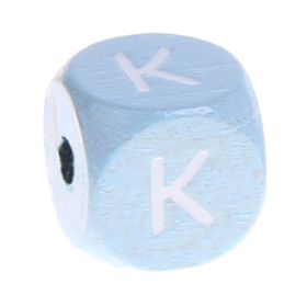 Buchstabenperlen babyblau 10x10mm 'K' 565 auf Lager