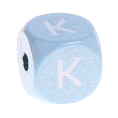 Buchstabenperlen babyblau 10x10mm 'K' 650 auf Lager