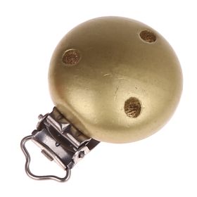 Holzclip / Schnullerclip Ø35mm 'gold' 2173 auf Lager