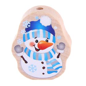 Snowman motif bead natural 'blue' 39 in stock 