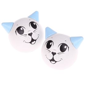 3D cat motif bead 'white-baby blue' 767 in stock 