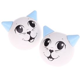 Motivperle 3D Katze 'weiß-babyblau' 569 auf Lager