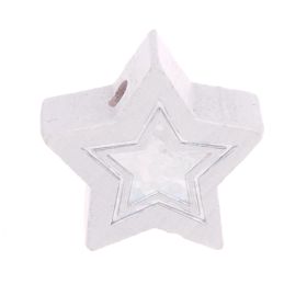 Motivperle Glitzerstern 'weiß' 8 auf Lager