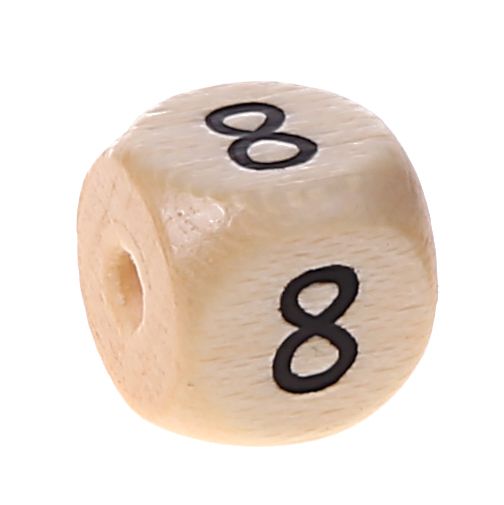 Zahlenperlen 10 mm geprägt '8' 188 auf Lager