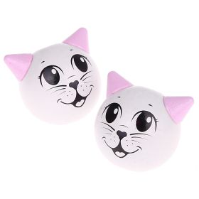Motivperle 3D Katze 'weiß-rosa' 273 auf Lager