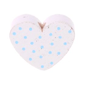 Dotted heart motif bead 'white-baby blue' 1176 in stock 