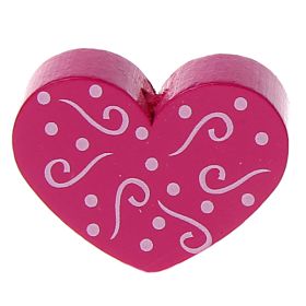 Scroll heart motif bead 'dark pink' 888 in stock 